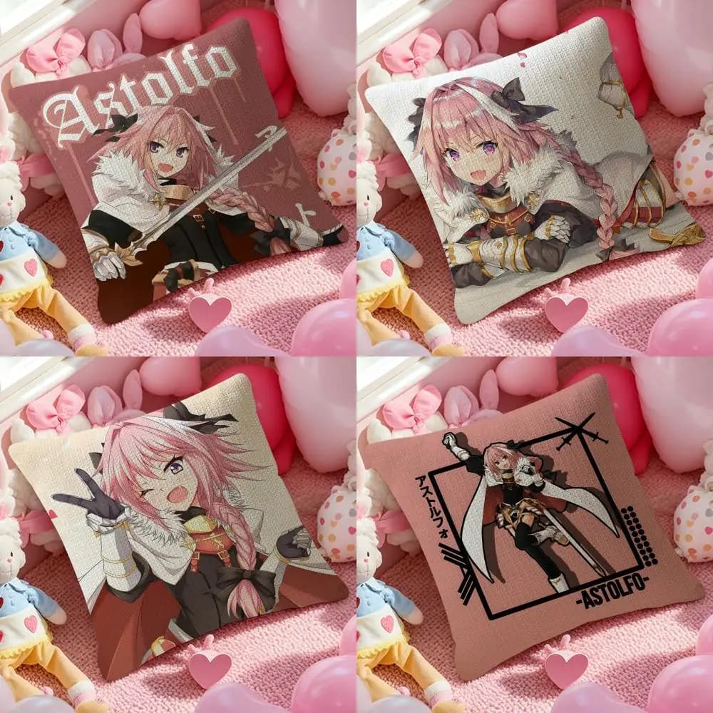 Game F-Fate Grand Order Astolfo Pillow Case Pattern Printed Pillowcase for Living Room Sofa Cushion Cover & Bedroom Decor