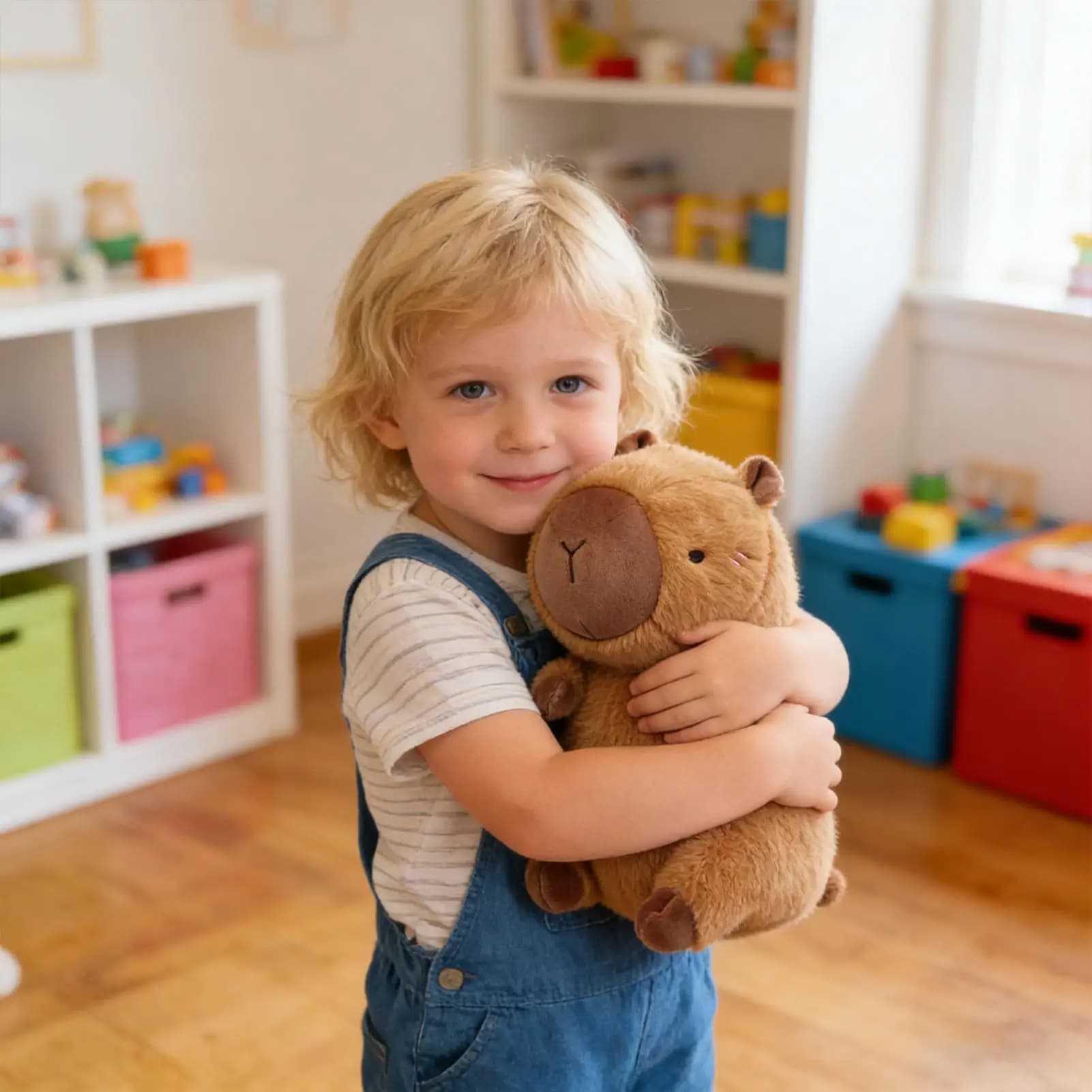 Cuscino per il collo da viaggio Cuscino di supporto per il sonno in peluche capibara 2 in 1 Cuscino di supporto per il collo a forma di U per aereo per bambini adulti