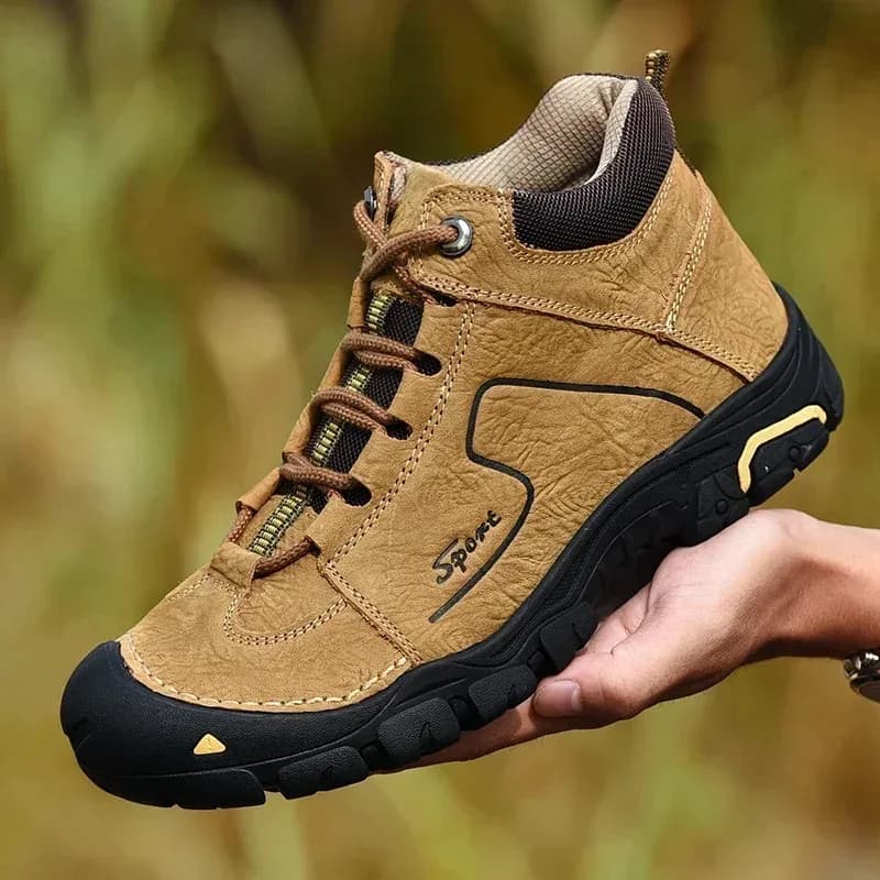 Scarponi da Trekking in Vera Pelle per Uomo, Stivali Invernali Caldi Antiscivolo Resistenti all'Usura, Sneakers Casual da Escursionismo