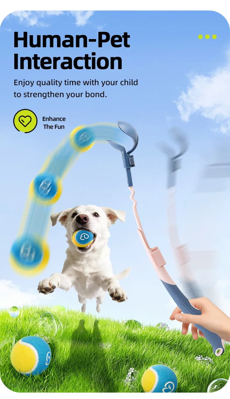 Lanciatore di Palline Telescopico per Animali Domestici, Senza Bisogno di Piegarsi - Giocattolo Lanciapalline per Cani, Lanciatore di Palline da Tennis per Giochi di Porta e Rientra