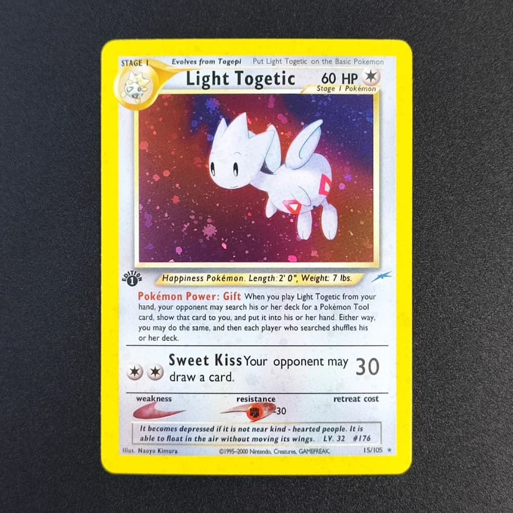 Carta Pokémon Proxy EN Gym Challenge 1st Light Togetic 15/105 Super Rara da Collezione Singola Classica Anime Giocattoli