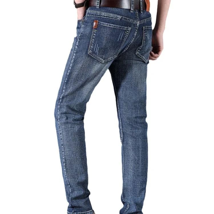2026 Spring Autumn Men's Straight Jeans Denim Pants Classic Style Business Stretch Casual Trousers Large Size 40