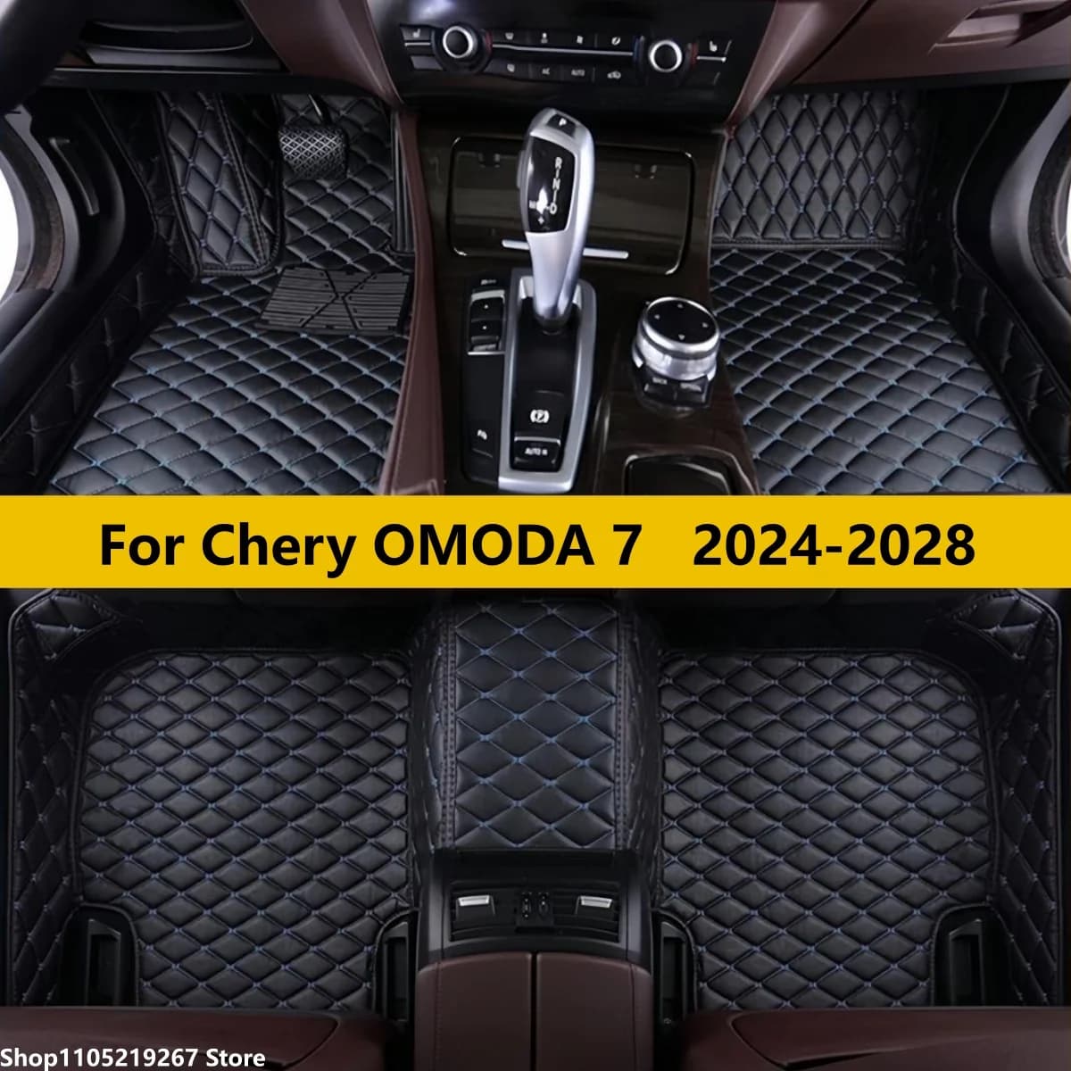 Tappetini per auto compatibili con Chery OMODA 7 2024 2025 2026 2027 2028, set completo di tappeti in pelle per auto.