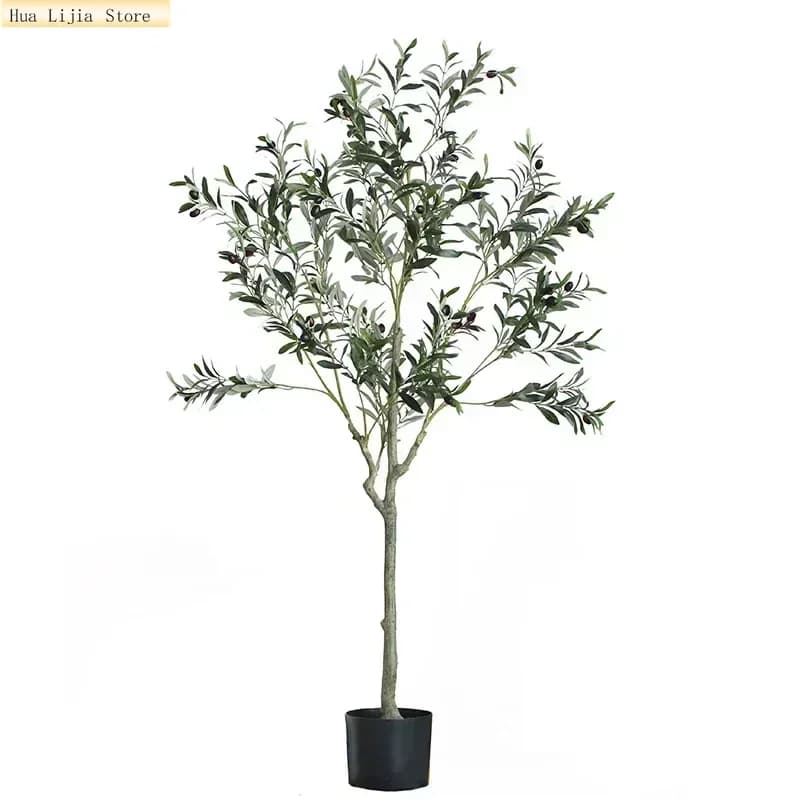 Olive Tree Potted Simulation Green Plants Faux Olive Tree Bonsai For Indoor Outdoor Home Garden Floor Decoration