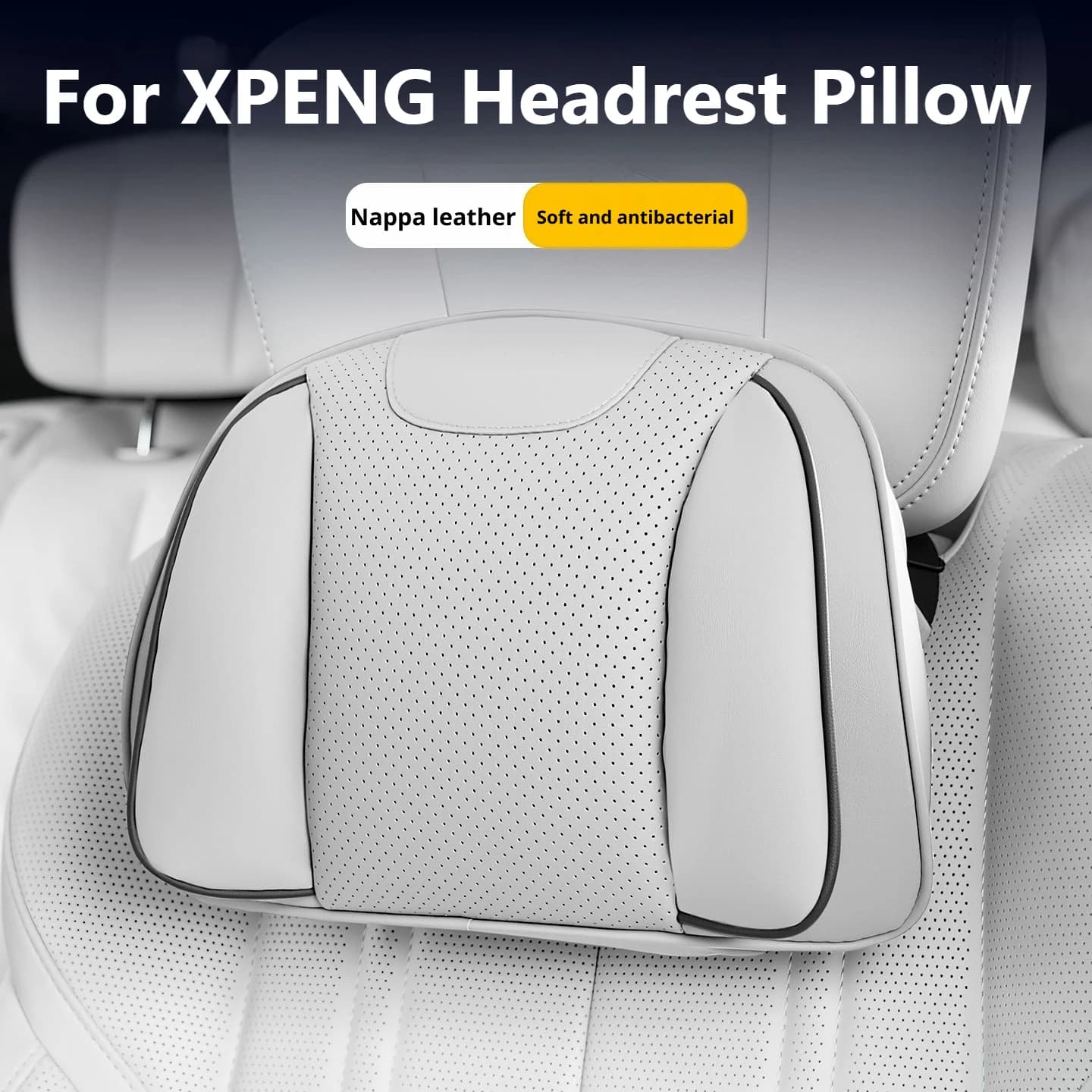 For XPENG Car Headrest Pillow Lumbar Pillow Luxury Nappa Leather Fit P7 P7+ G6 G7 G9 X9 L03 MONA Auto Interior Accessories