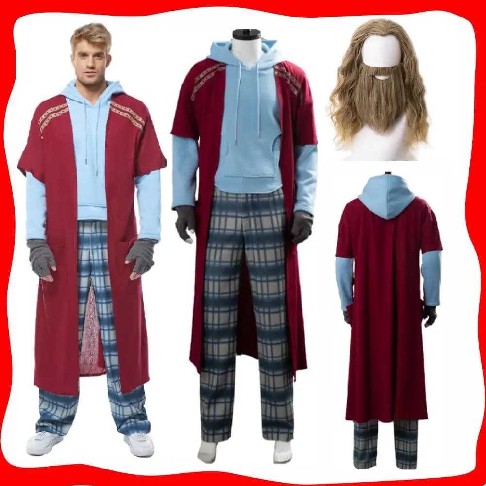 Parrucca cosplay Thor decadente grasso taglie forti Film Endgame Gioco di ruolo Costume da supereroe per uomini adulti Uomini Vestito di carnevale di Halloween Prop