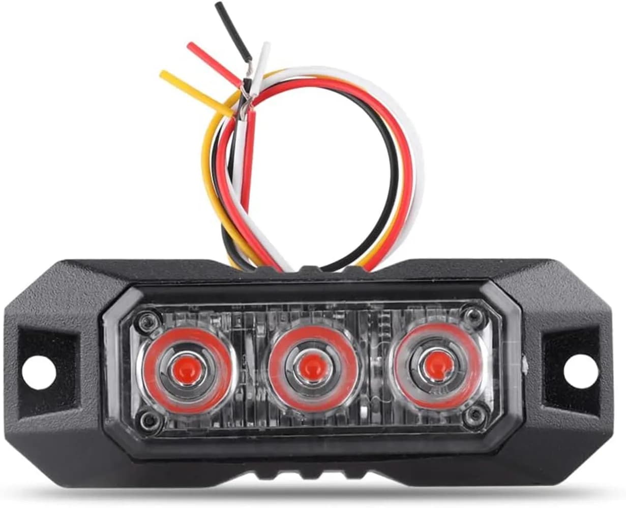 3 luci stroboscopiche lampeggianti a LED per camion auto veicolo LED Mini griglia testa emergenza Beacon luci di avvertimento di pericolo ha funzione di sincronizzazione