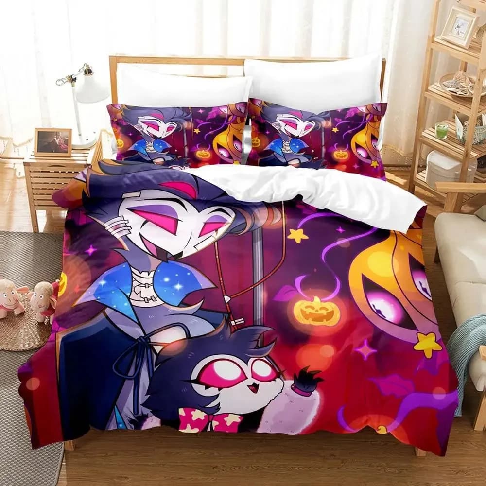 Anime Stolas Helluva Hazbin Hotel Boss Set Bed linen Boys Girls Twin Queen Size Cover Federa Bed Children Adults