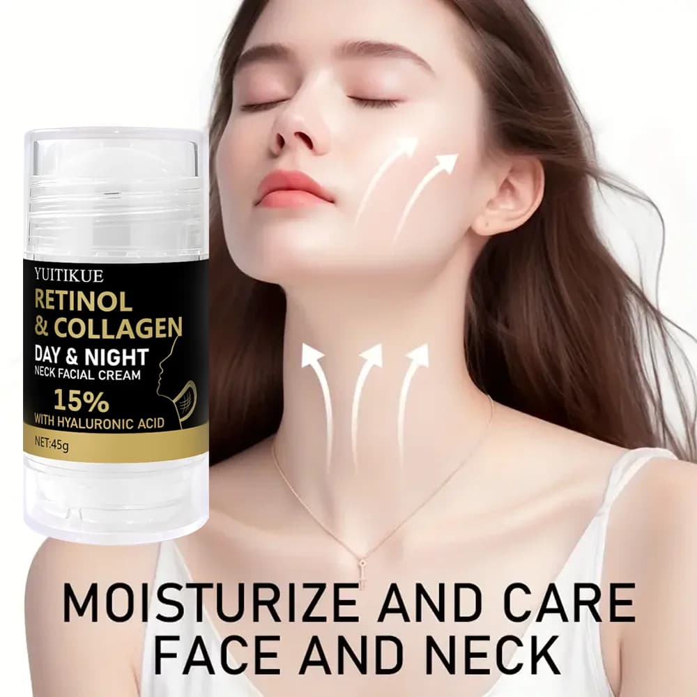 Crema Viso e Collo al Retinolo e Collagene, Effetto Lifting, Rassodante e Idratante, Potente Idratazione per Collo e Pelle del Viso