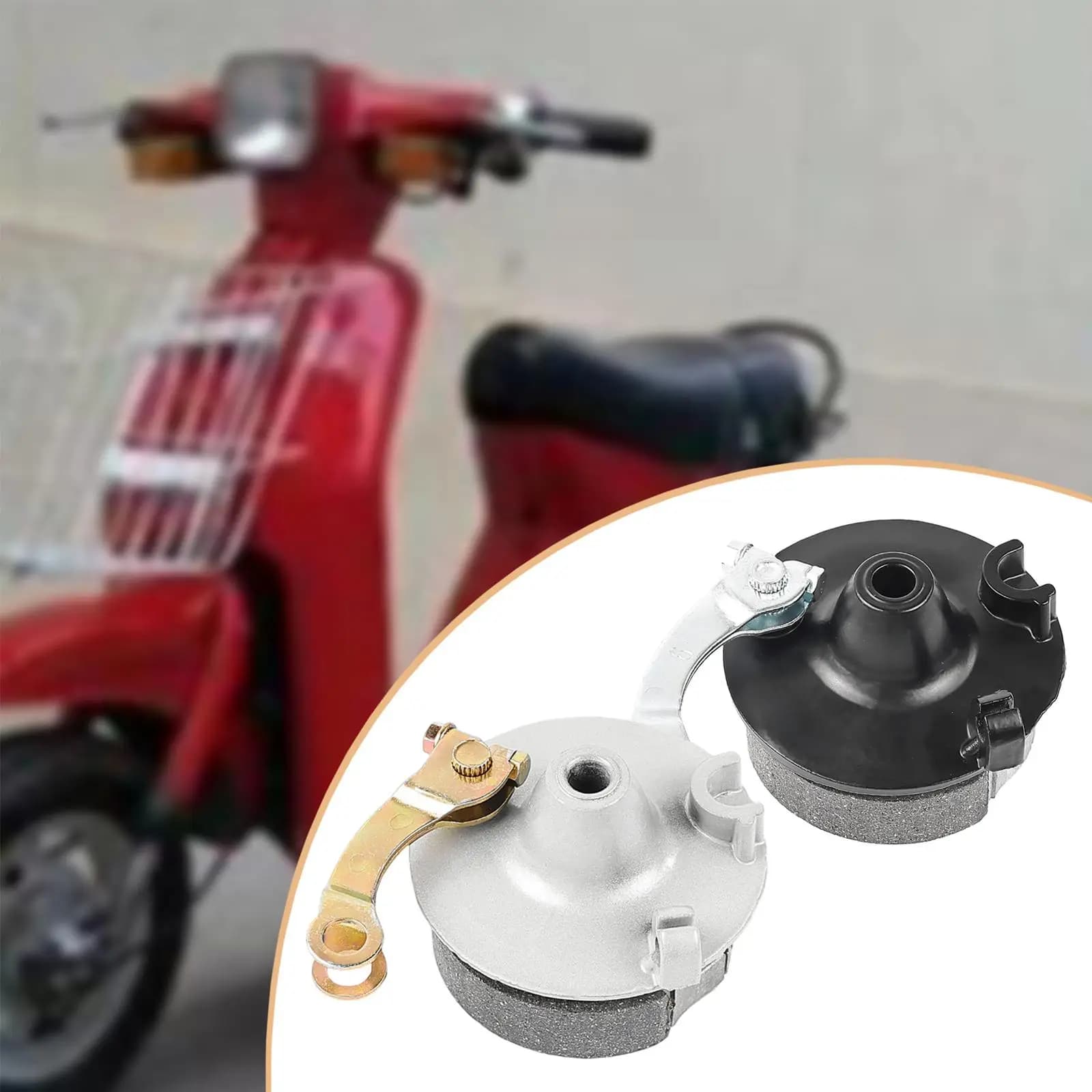 Drum Brake Pad Shoe Hub Assembly Easy Install 8.8x8.8cm for 50 Type Electric Bike Front Wheel