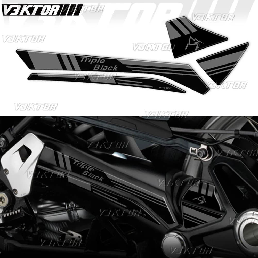 3D Resin Motorcycle Sliding Arm Sticker Rotating Tree Protection Decals for R1250GS R1200GS Adventure Triple Black