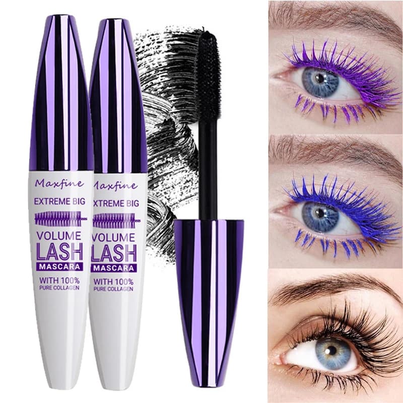 New 3D Mascara 5D Long-Term Multicolored Mascara Base Without Leaking Long-Term Modeling Curling Purple White