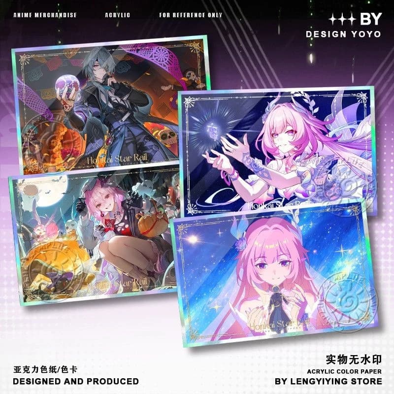 Gioco Honkai:Star Rail 7 marzo Anaxa Cyrene Cospaly Acrilico Firma Decorazione della carta Laser Doppio flash Ornamento di carta colorata