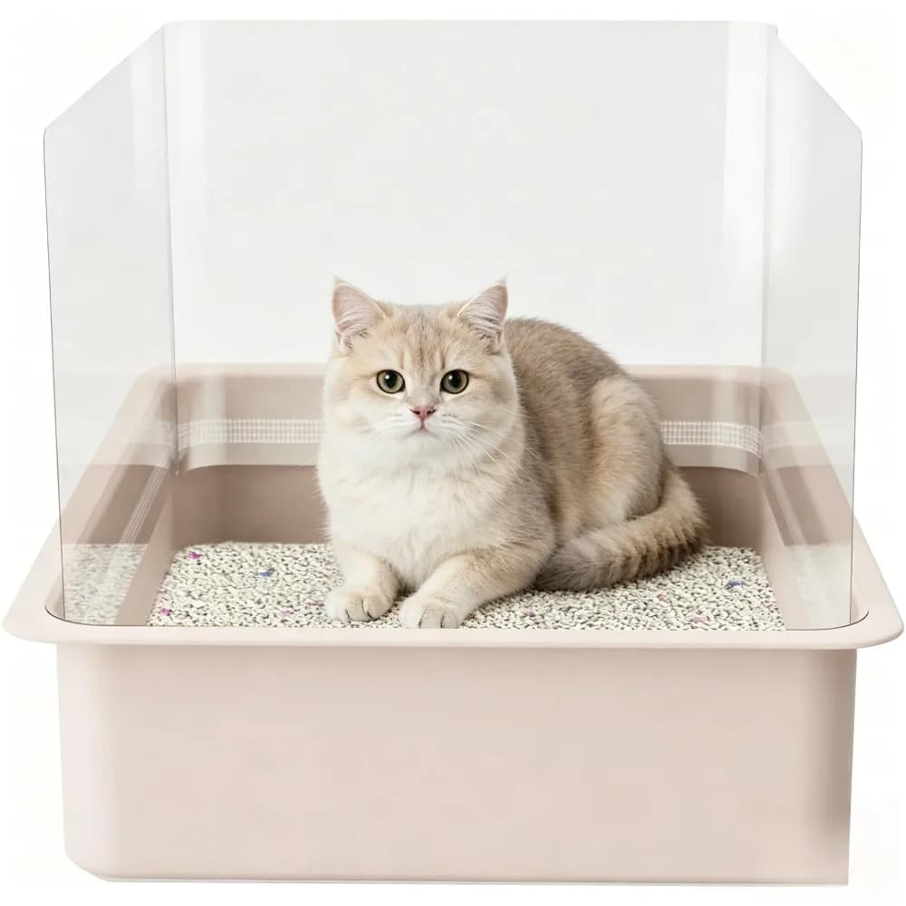 Set di 3 Schermi Privacy per Lettiera Gatti, Protezione Anti-Schizzi Trasparente, Facile da Pulire, Accessori per Lettiera