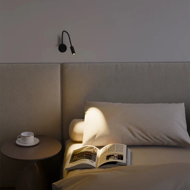 Gooseneck Reading Wall Lamp LED 3W With Switch Flexible Adjustable Working Study Wall Mounted Bedroom Bedside Night Light Book