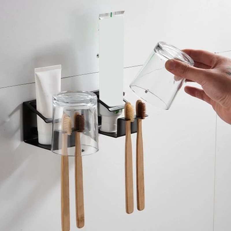 1/2 pz portaspazzolino in acciaio inossidabile montaggio a parete portaoggetti per dentifricio organizer per bagno accessori strumenti