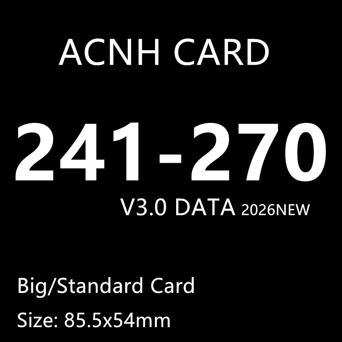 Serie 3 ACNH CARD 241-270 NTAG215 NFC: Scheda NFC stampabile compatibile con V3.0 2026, nuove carte standard per giochi con simpatici animali Marshal