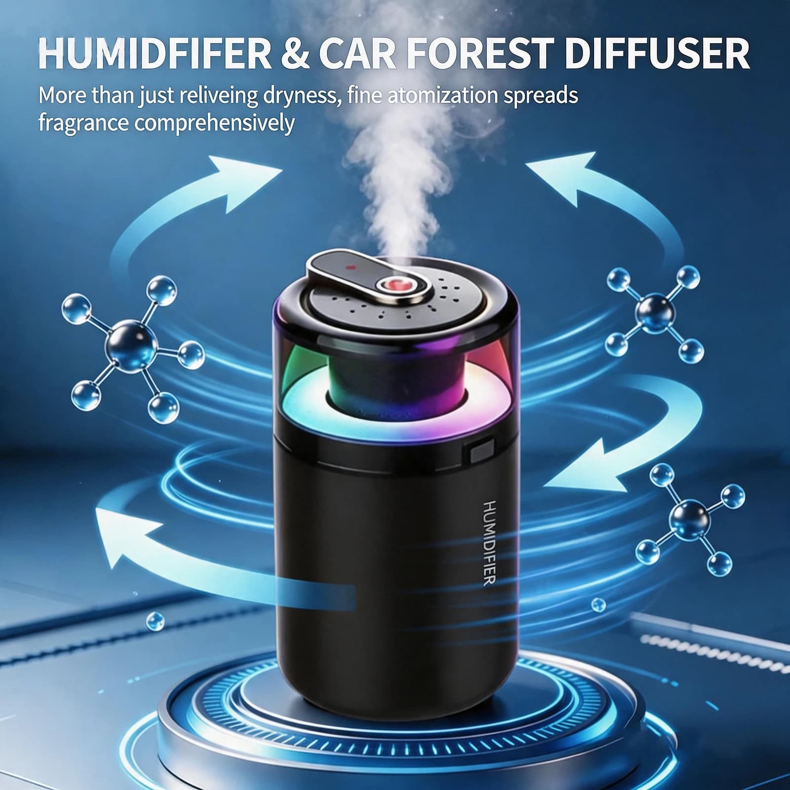 Car air freshener Diffuser 7-color starry sky car aromatherapy LED light USB charger essential oil Car diffuser accessorie