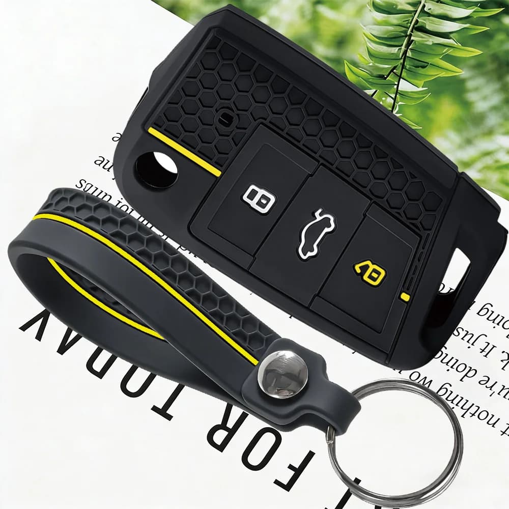 Cover per chiave auto con portachiavi per VW Golf GTI POLO T-Cross T-Roc Touran Tiguan, per Skoda Octavia Fabia, per Seat Ibiza Leon Ateca