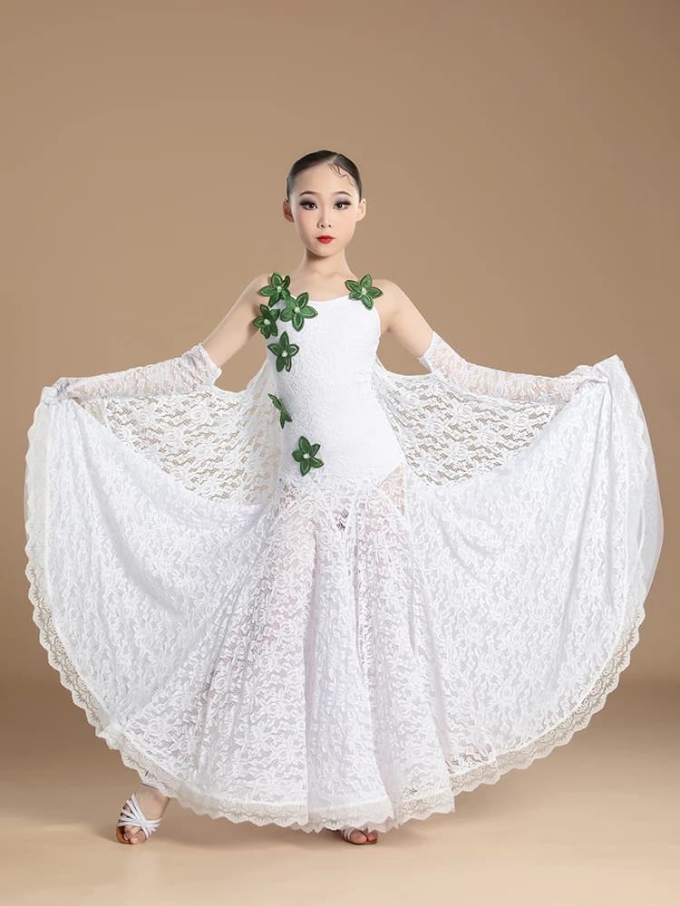 2025 Set di gonne da ballo moderno Valzer per bambini Vestito da allenamento per spettacoli di danza da sala Costumi da competizione di ballo da sala