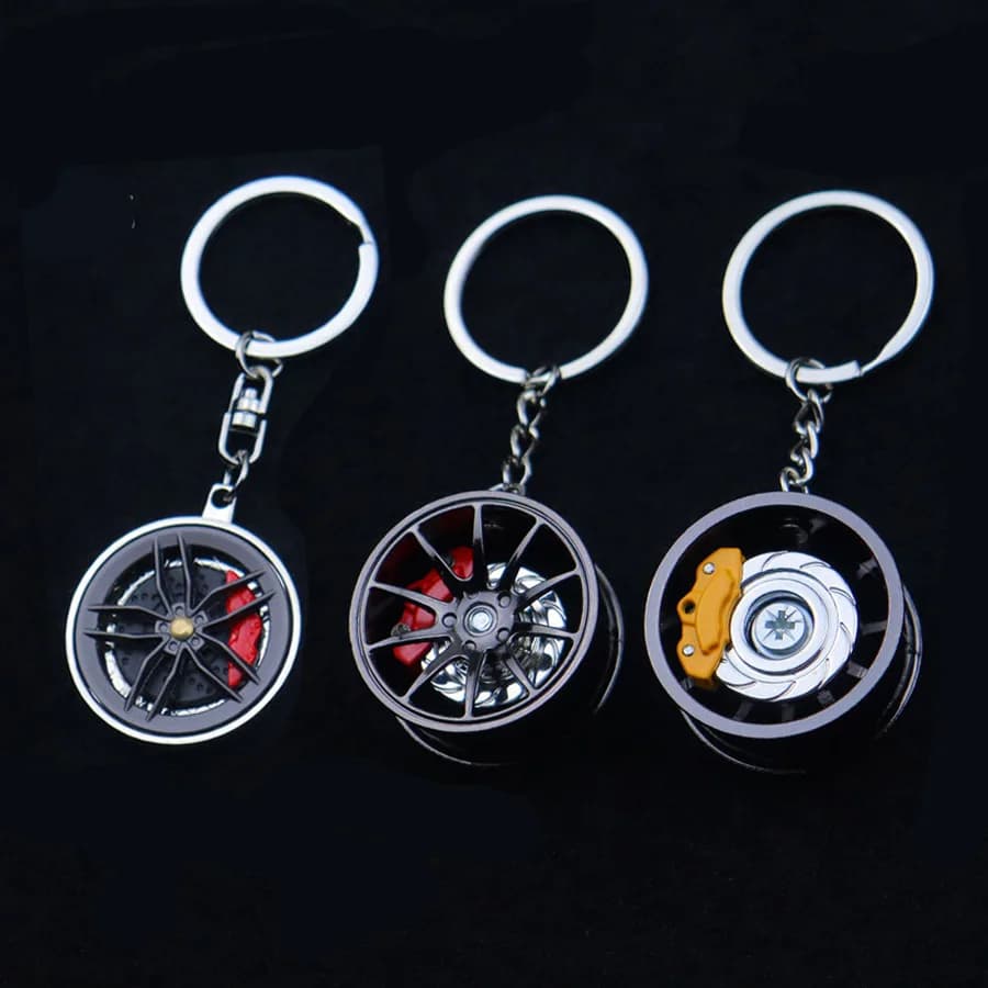 Nuovo Mozzo Ruota Portachiavi Fidgeting Spinner Moda BBS Auto in Metallo Cuscinetto in Metallo Freno Rotante Modello Fidget Toys Portachiavi per Gli Uomini