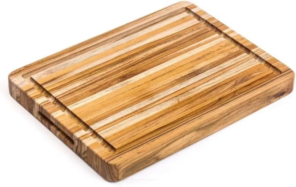 Medium cutter for wood with groove for juice - Reversible, edge veins, suitable for knives, FSC certificate - Holiday gift for all