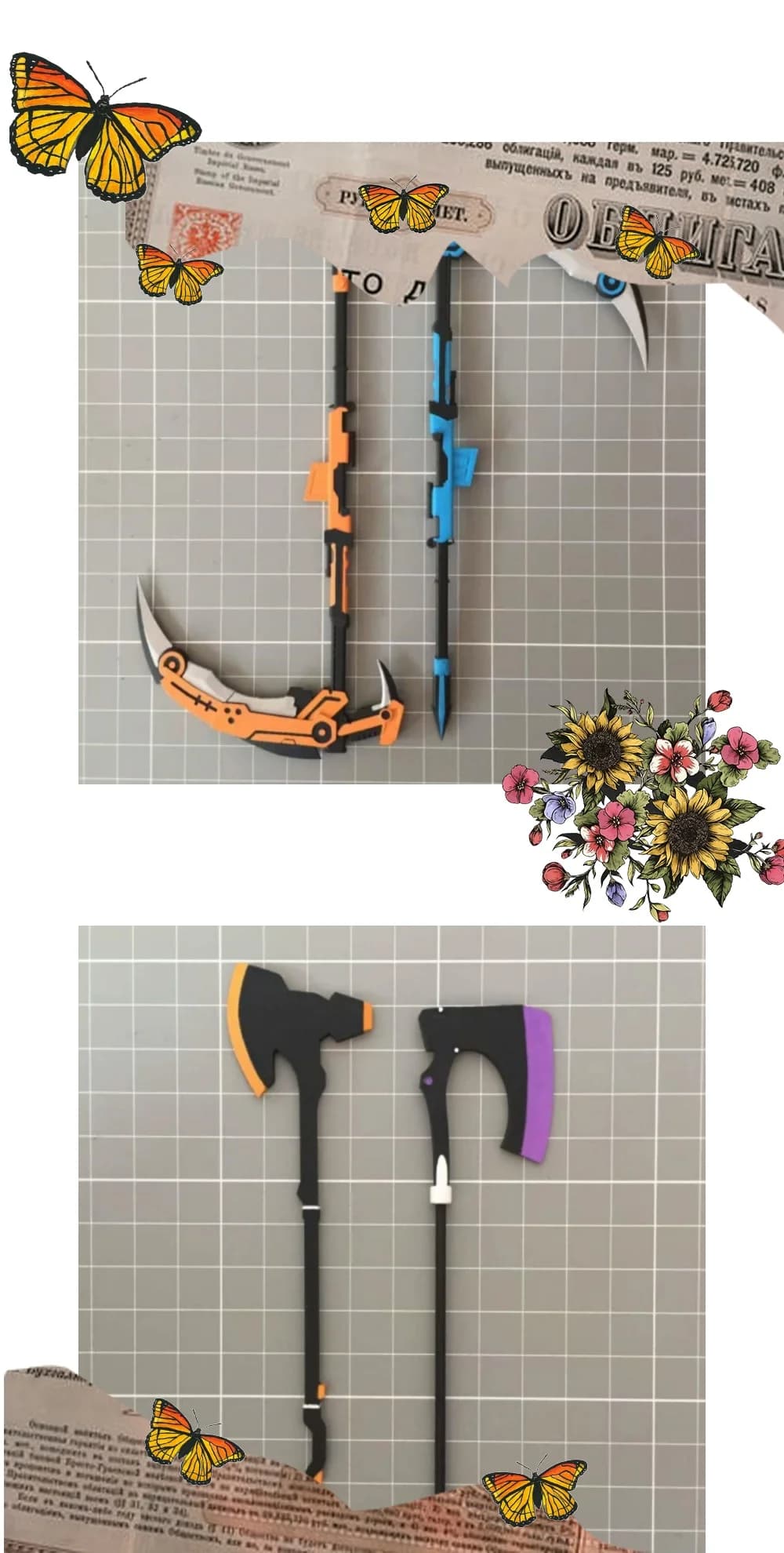 【Solo accessori】 Modello di accessori per scenografie in scala 1/12 Classic Mnini Sickle&Tomahawk per action figure da 6 pollici figma shf 30ms