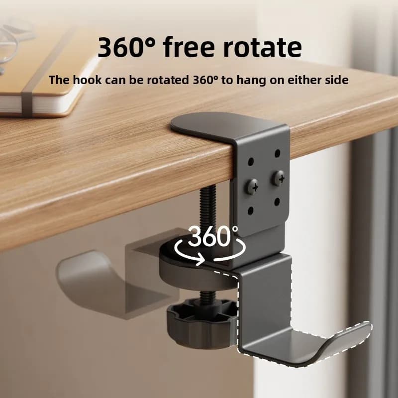 No Punching Schoolbag Hook Rotatable Clip Hook Strong Load-bearing Household Table Hanging Bag Artifact on The Side