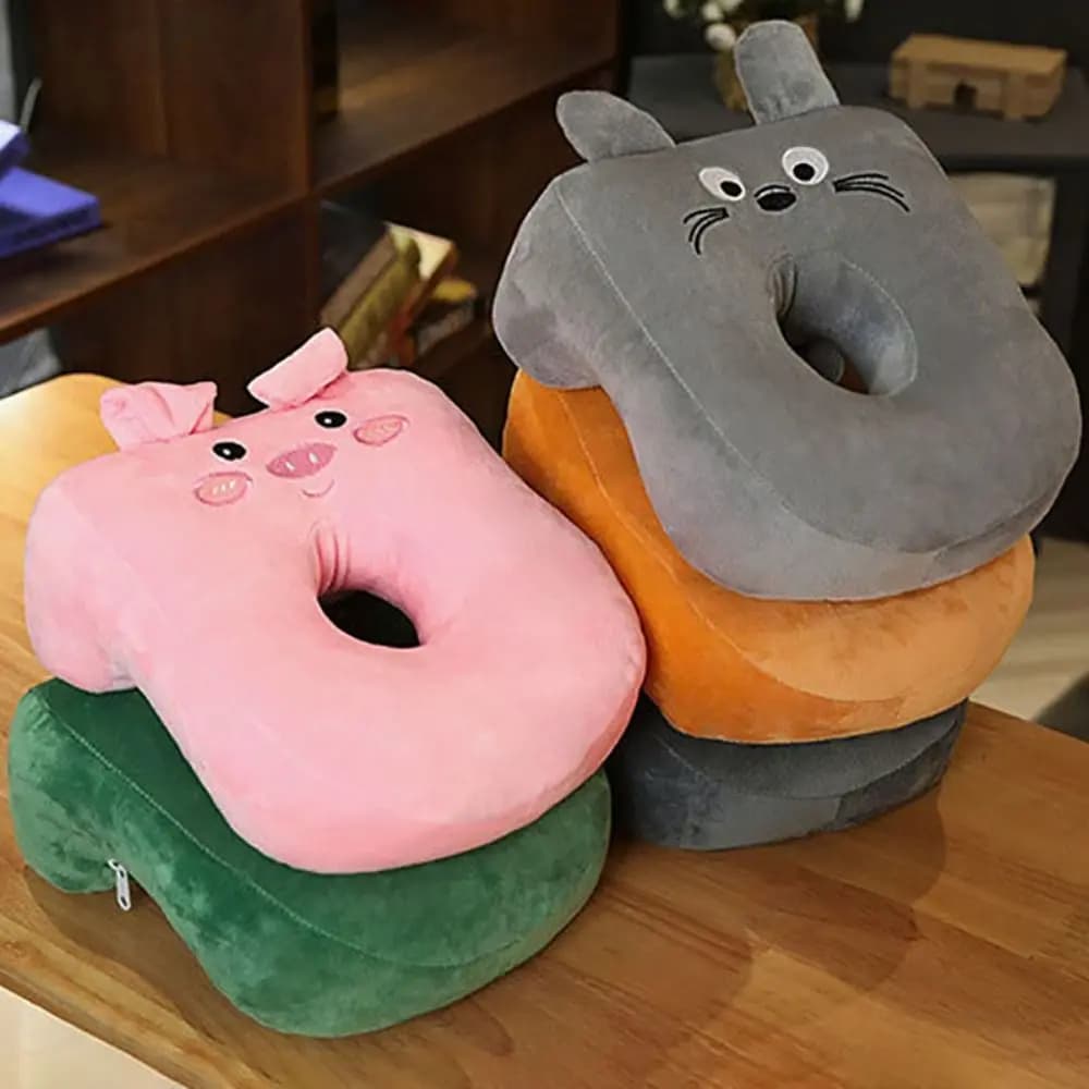 Cuscino da Riposo per Ufficio con Foro, Motivo Animale, Resistente all'Usura, Morbido Cuscino per Dormire, Accessori per il Riposo