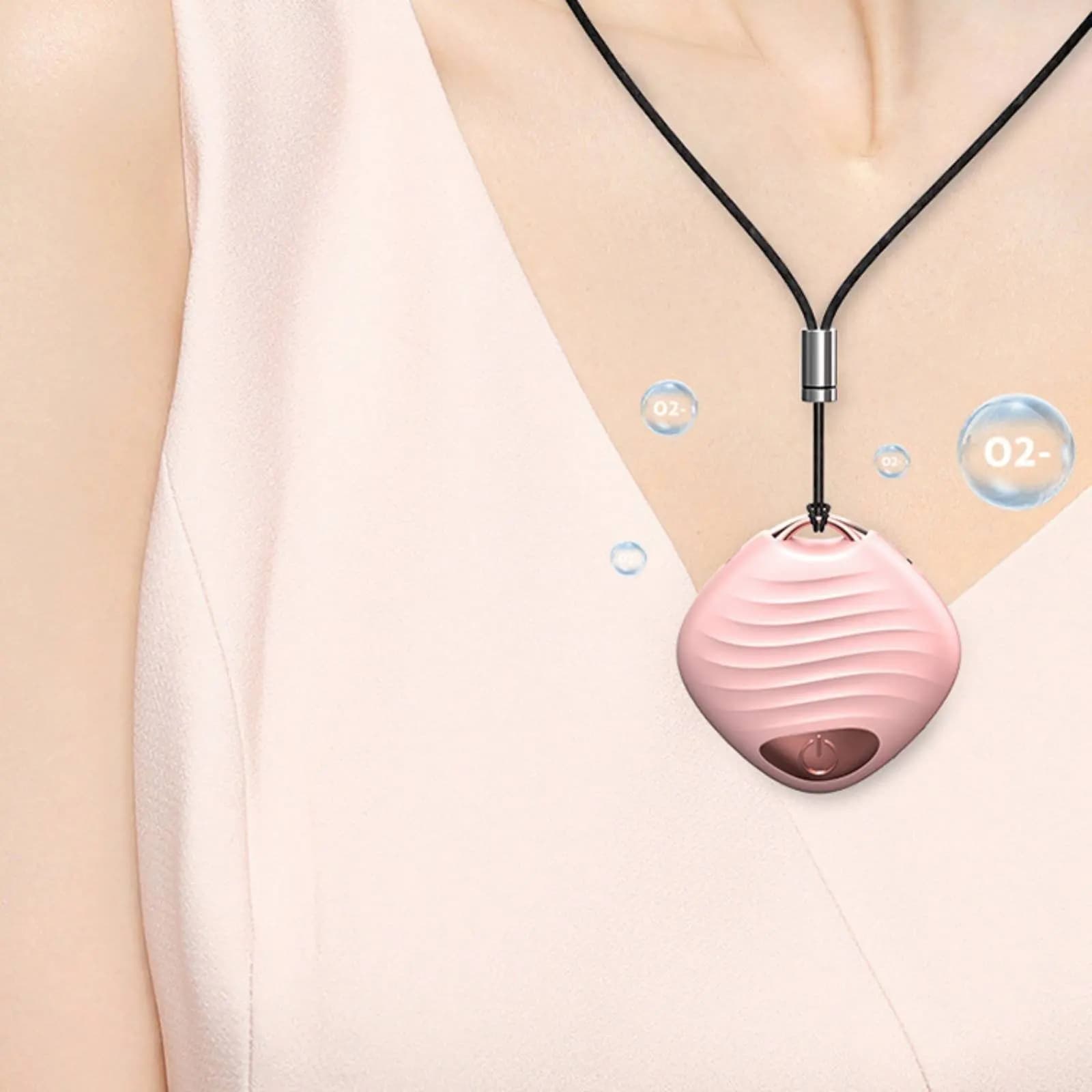 Purificatore d'Aria Portatile Locket con Particelle a Carica Negativa, Silenzioso e Senza Filtro per Pendolari