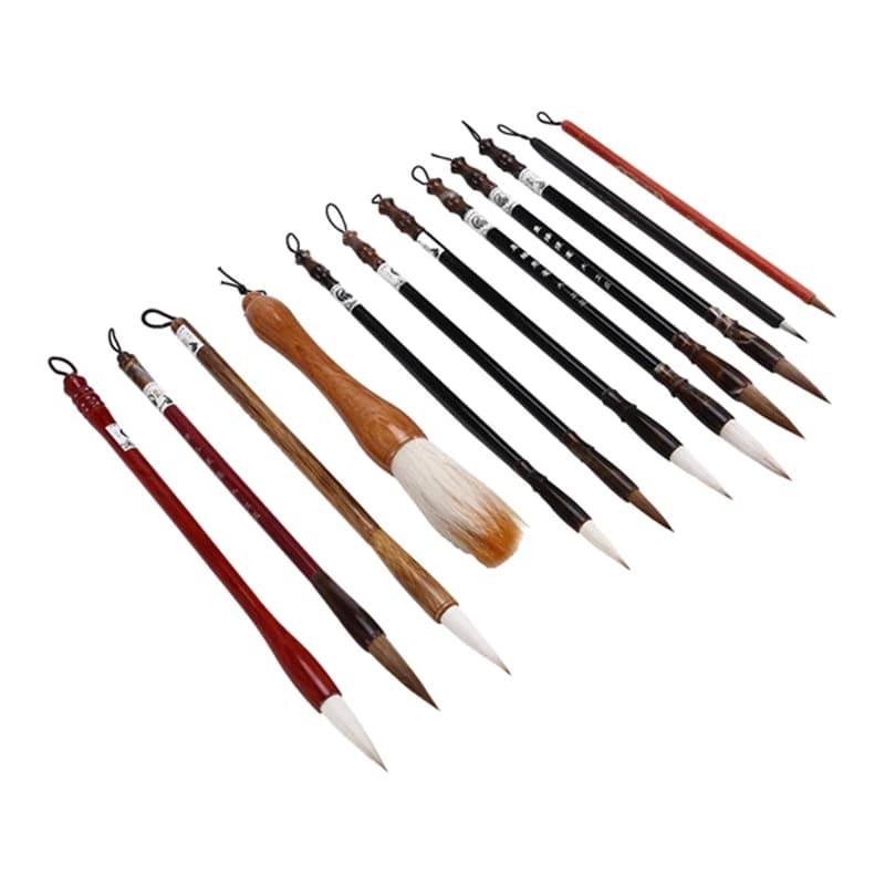 BEDW-12 PCS Chinese Calligraphy Brush Set - Painting Writing Watercolor Sumi Brushes Set Kanji Japanese Drawing Art Brushes