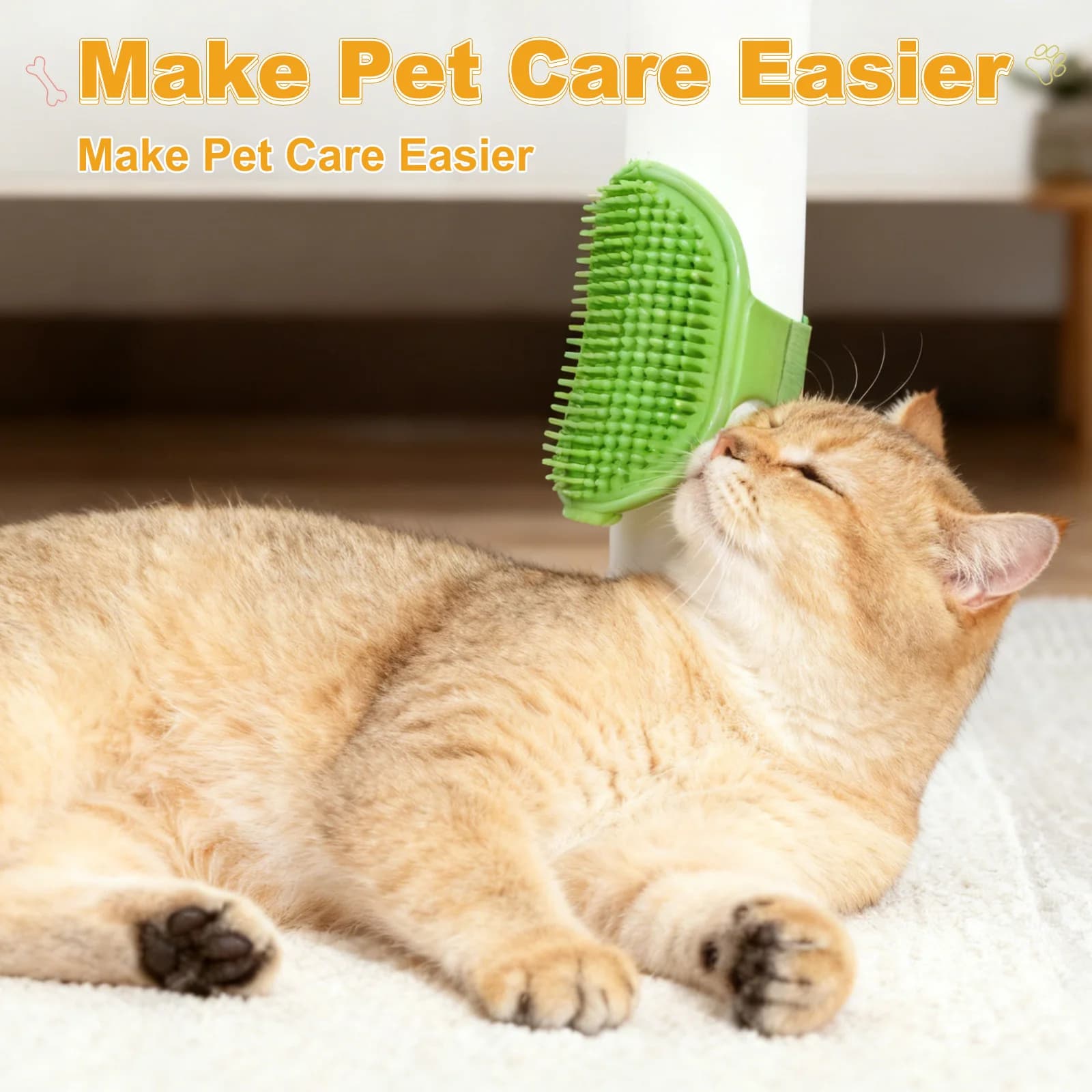 2pcs Dog Bath Brush, Silicone Pet Shampoo Brush with Adjustable Ring Handle Massage Scrubber Comb, for Dogs and Cats Bathing