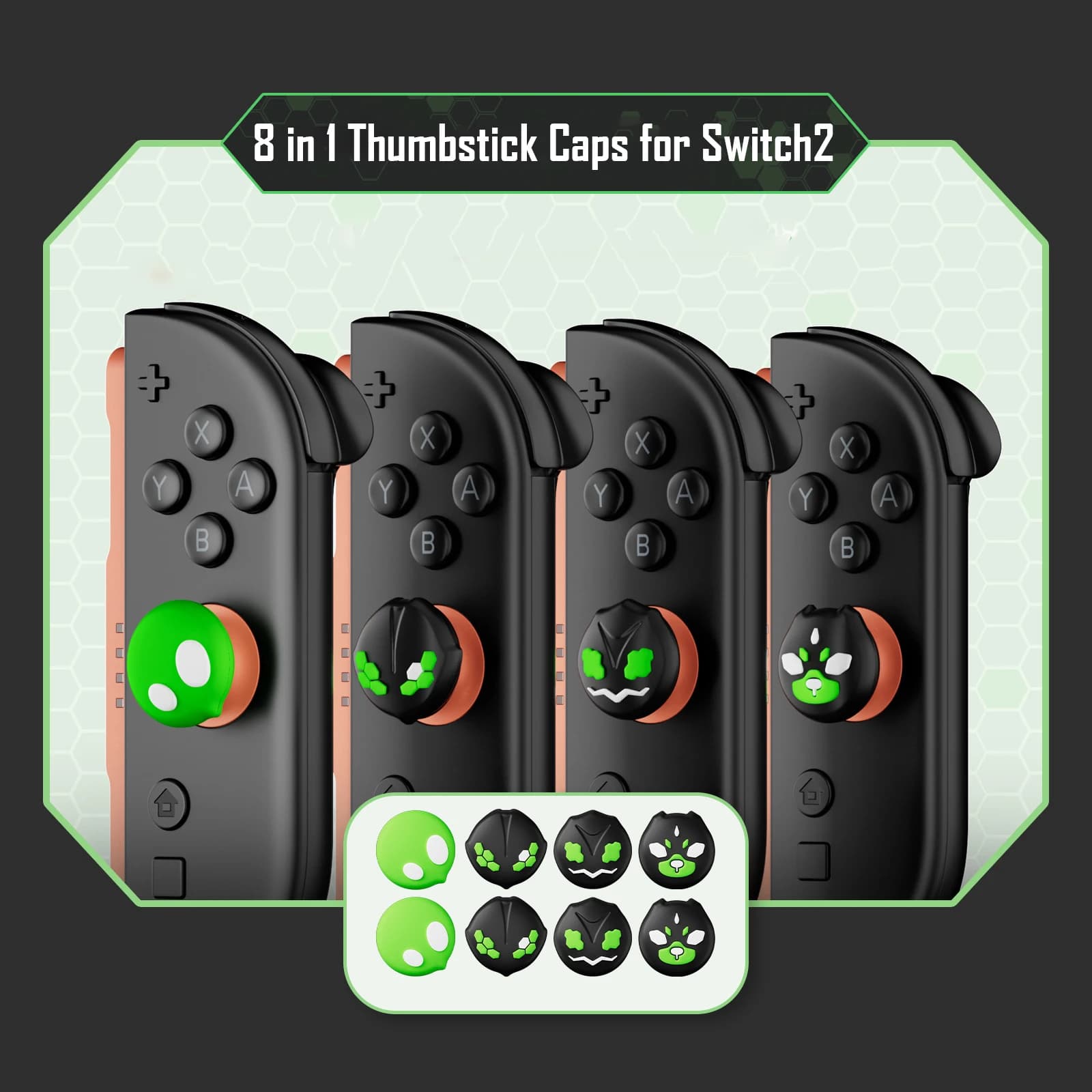 8 pz Nuovo Silicone Morbido Pollici Manopole Joystick Cap Analogico Stick Copertura Per Switch 2 Joy-con Controller Accessori di Gioco