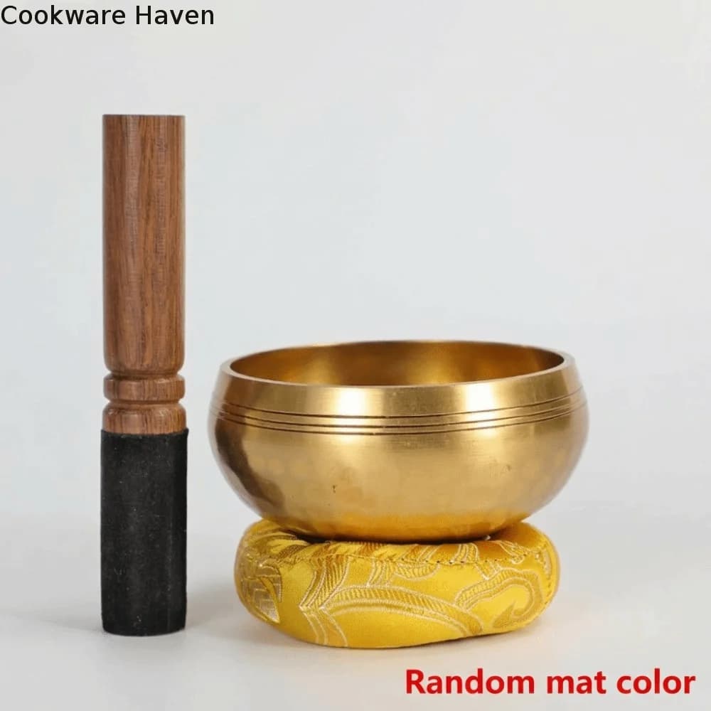 Soft Cushion Nepalese Singing Bowl Home Decor Stress Relief Tibetan Singing Bowl Set Bottom Engraved with Stick Sound Bowl