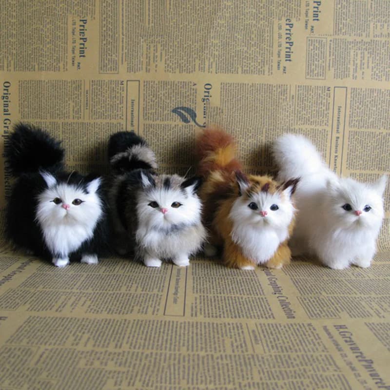 Modellino di gatto finto realistico, animali di peluche per bambini e bambine, regalo di compleanno e San Valentino, simpatici giocattoli di peluche a forma di gatto, gattini morbidi e imbottiti