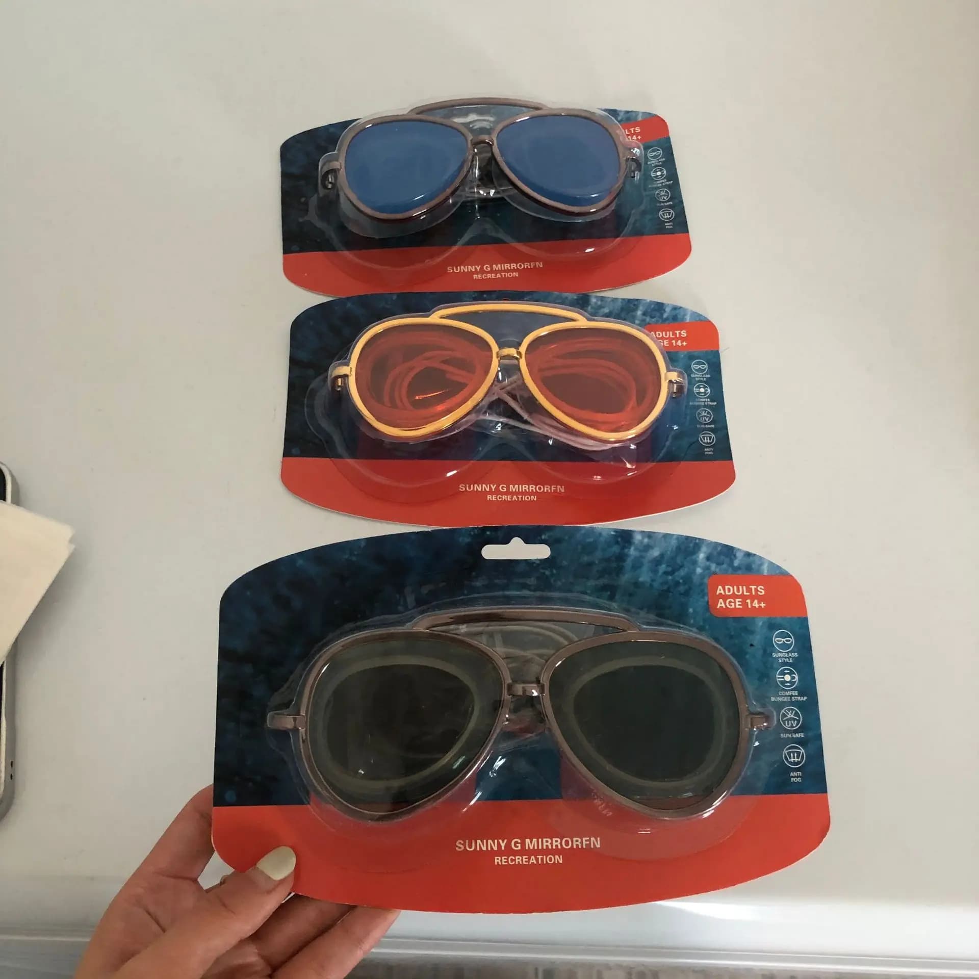Adult Retro Aviator Mariner Style Swim Goggles Full Vision Anti-Fog Waterproof Mirror Lenses Adjustable Strap Pool Beach Sports