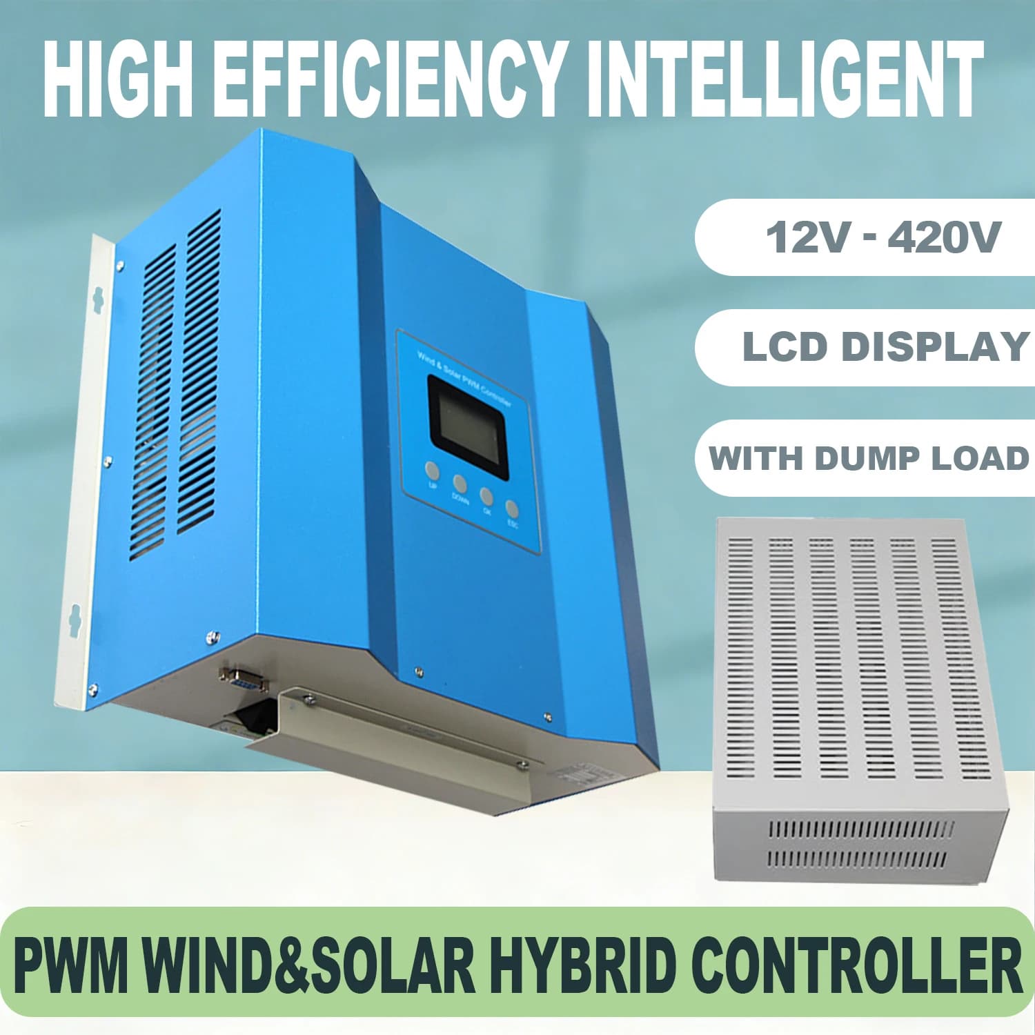 Regolatore di Carica Ibrido 60A 80A 100A 120A per Pannelli Solari ed Eolici, Sistema PV 230VDC 96V 48V 120V 24V per Batterie Lifepo4
