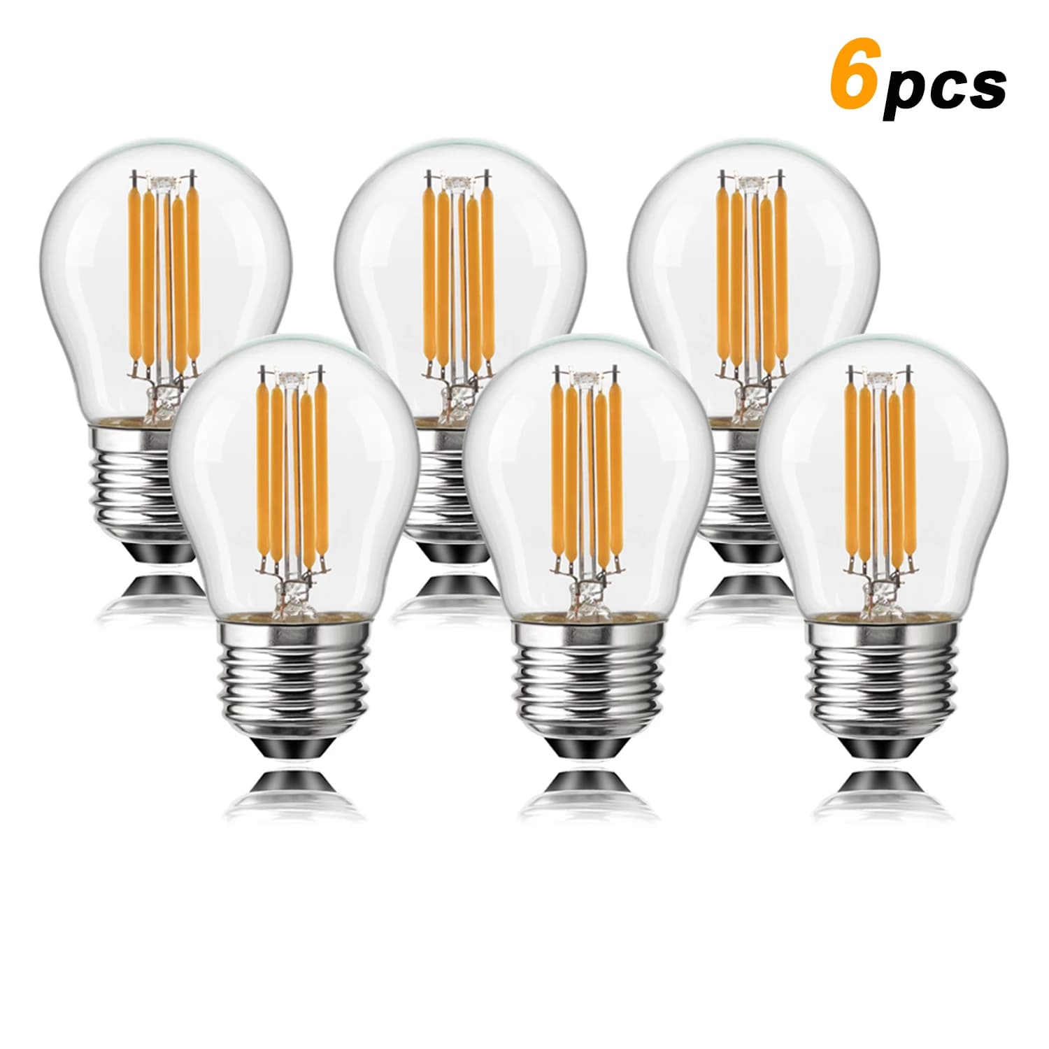 6PACK 4W Lampadine a LED a globo G45 E27 Base media Bianco caldo 2700K 40 Watt Lampadina dimmerabile equivalente per apparecchi di illuminazione antichi