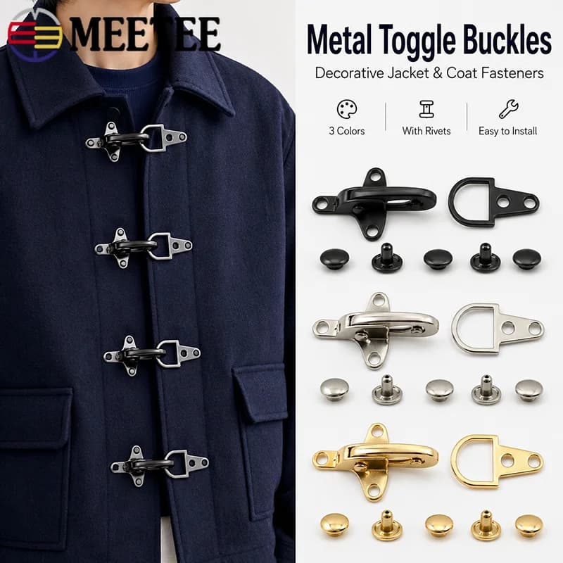 2/5 pezzi Meetee fibbie in metallo per borse chiusura a moschettone cappotto fibbia per cintura moschettone decorativo giacca pompiere clip hardware