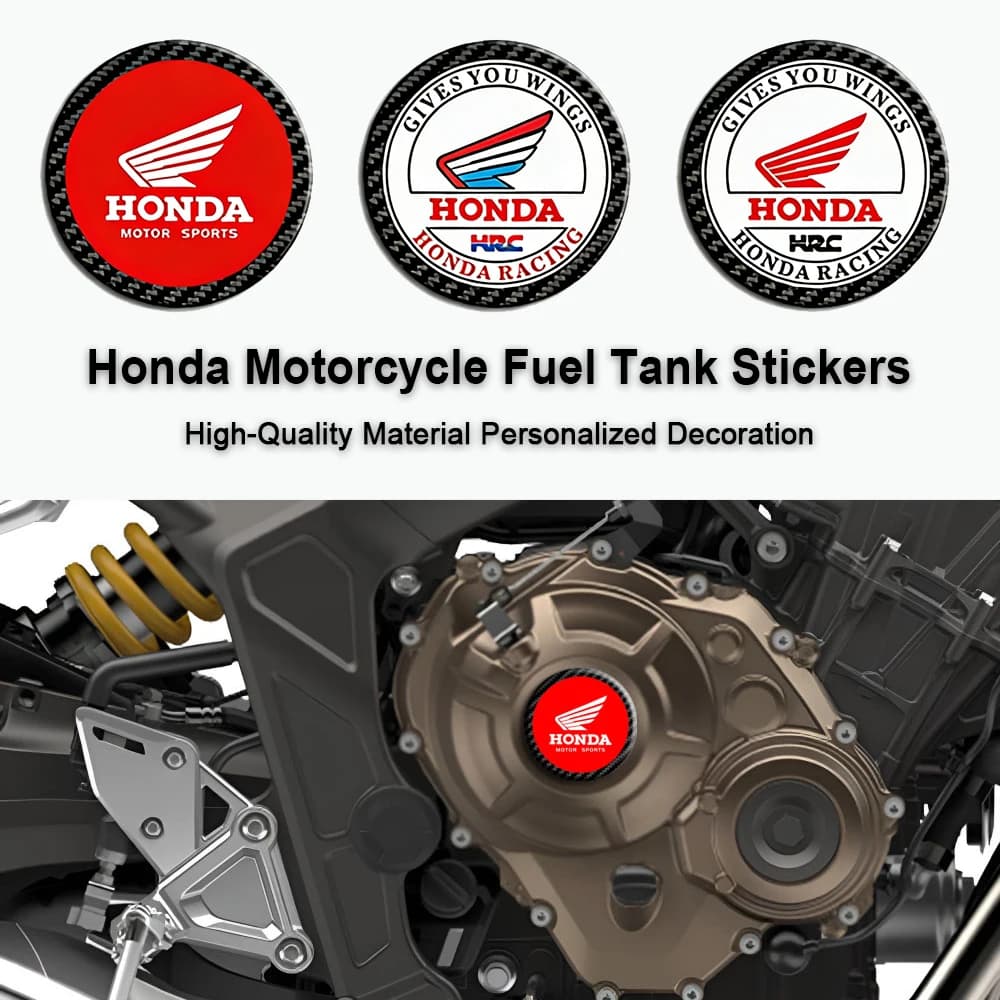 Adesivi Decorativi in Cristallo 3D per Moto, Decalcomanie in Fibra di Carbonio Personalizzate per Serbatoio Carburante Honda Racing