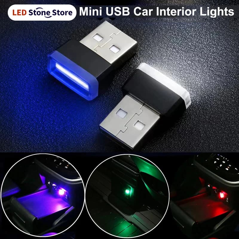 Luce LED per Auto USB, Lampada d'Atmosfera, Illuminazione Interna Plug and Play, Luci Ambientali Universali Decorative