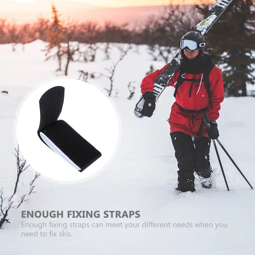 2 Pezzi Cinghie di Fissaggio per Sci, Fasce in Nylon Anti-Usura per Snowboard, Accessori per Trasporto Sci all'Aperto