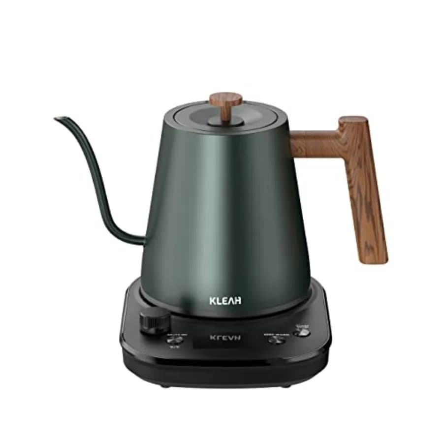 Bollitore Elettrico a Collo d'Oca con Controllo della Temperatura - 0,8L, Spegnimento Automatico, per Tè e Caffè, Bollitore per Acqua Calda, per Preparazione Caffè Pour Over