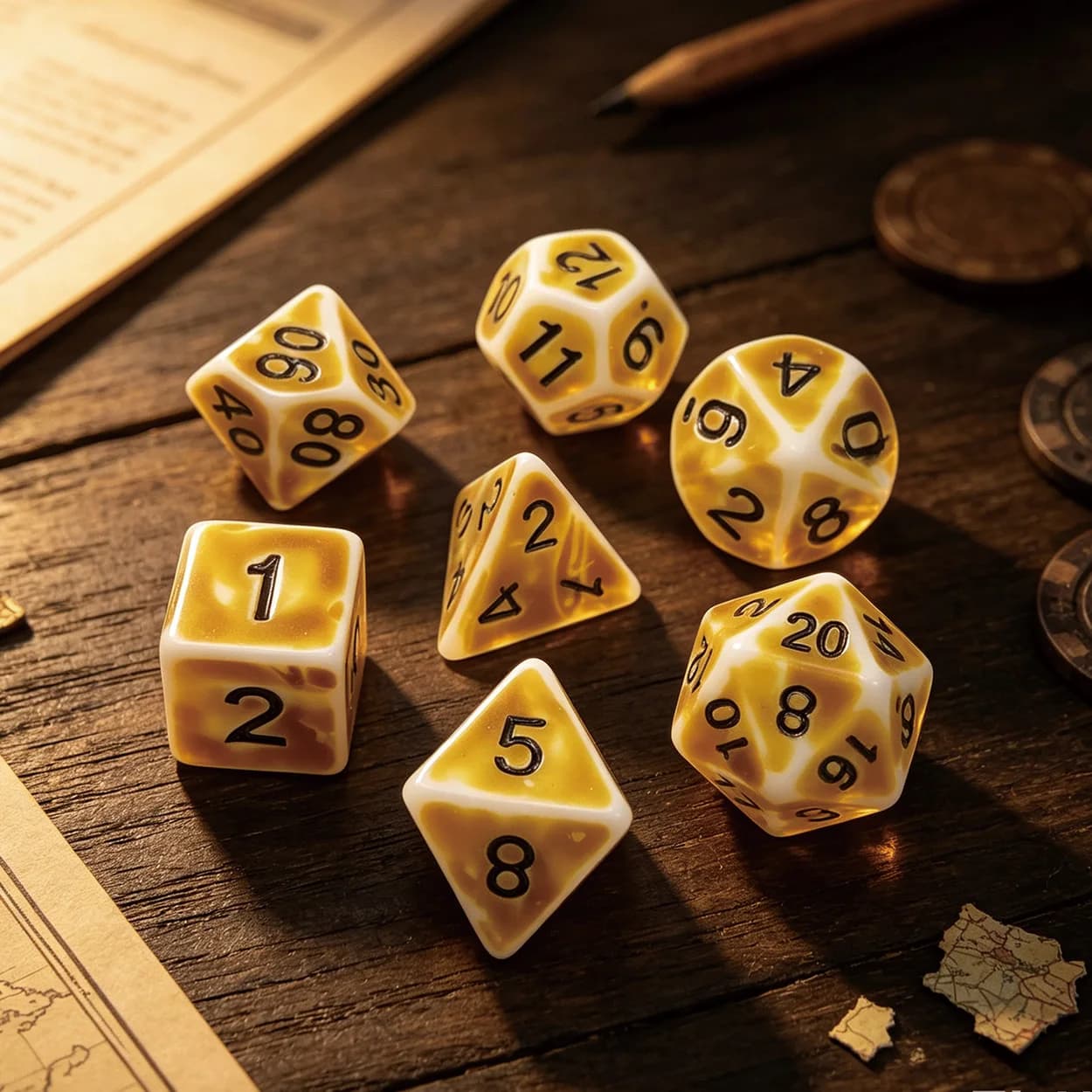 7Pcs Polyhedral Dice Set DND Dice for Dungeons & Dragons RPG MTG COC Tabletop Role Playing Game D4 D6 D8 D10 D12 D20 D100