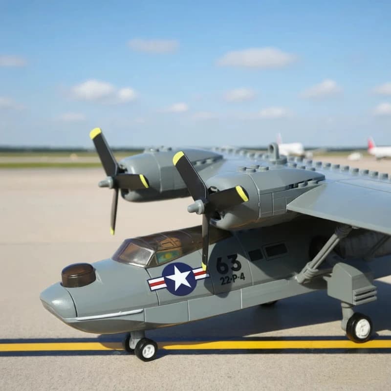Pby-5a Katarina Seaplane Building Block Model Kit Military Aircraft Toy Exquisite Assembly Collection Ornament Birthday Gift