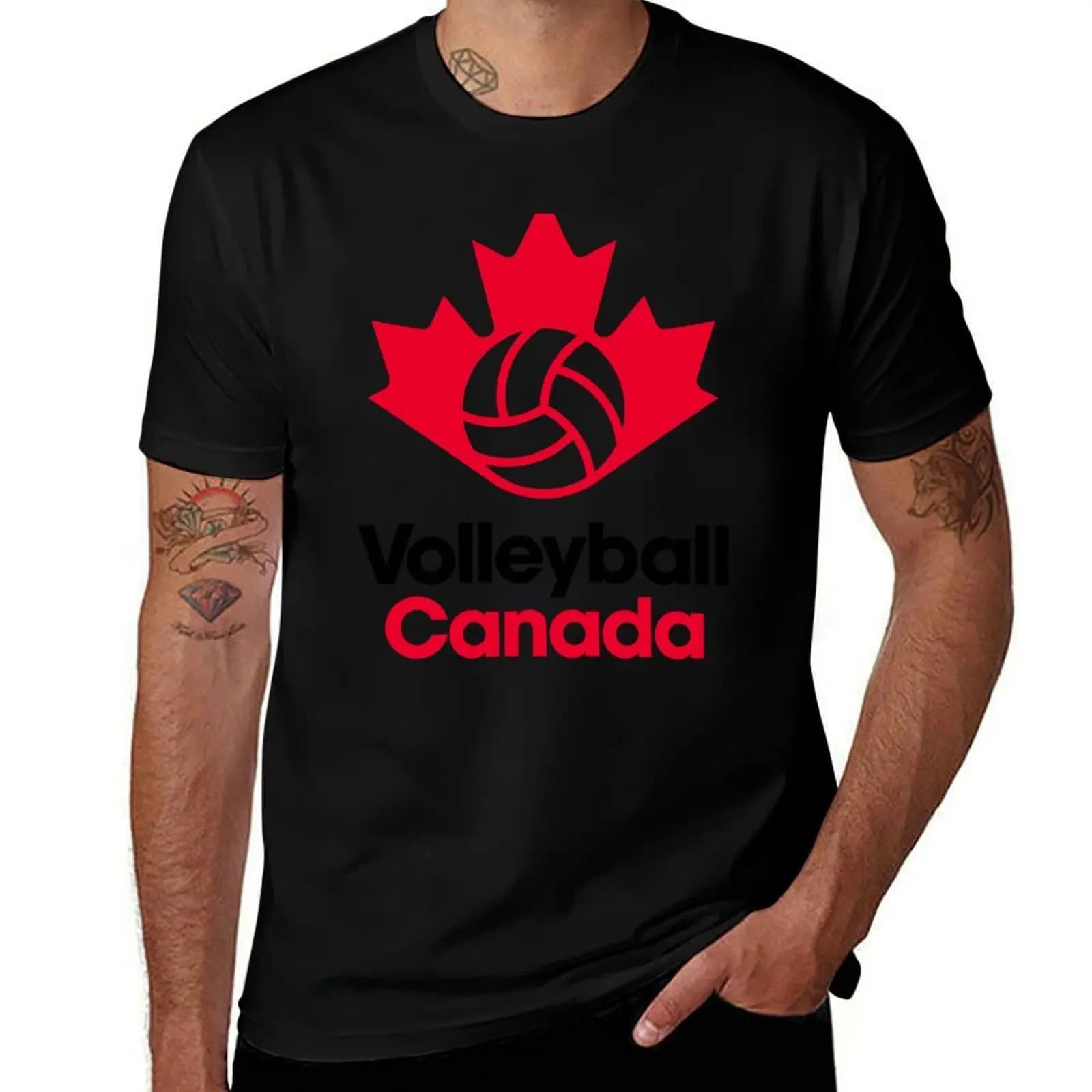 Canada Volleyball T-Shirt Everyday Wear Basic Short Sleeve Top T-Shirt