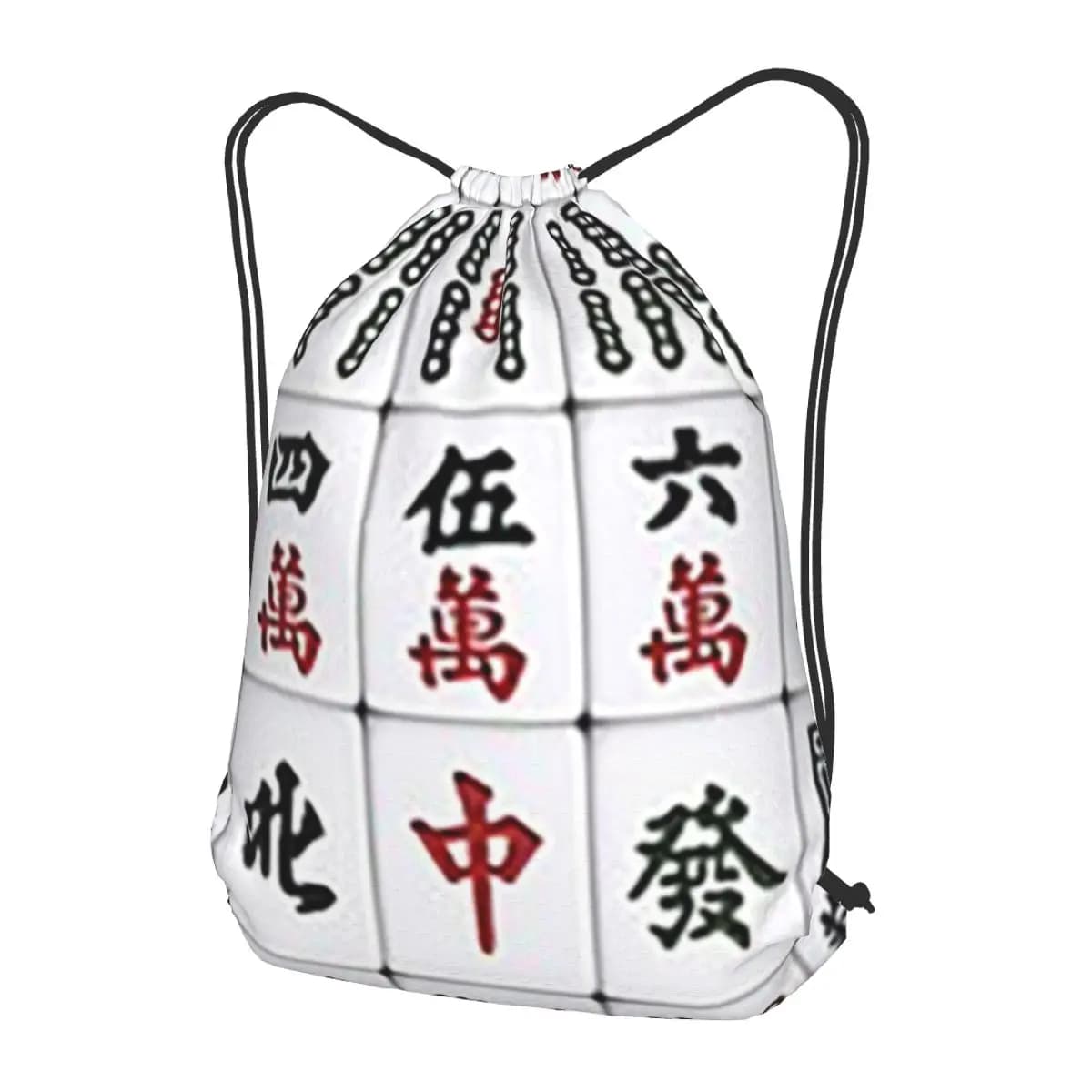 Zaini con motivo Mahjong Tile, borsa sportiva multifunzione con coulisse, borsa per libri per uomo e donna, per la scuola