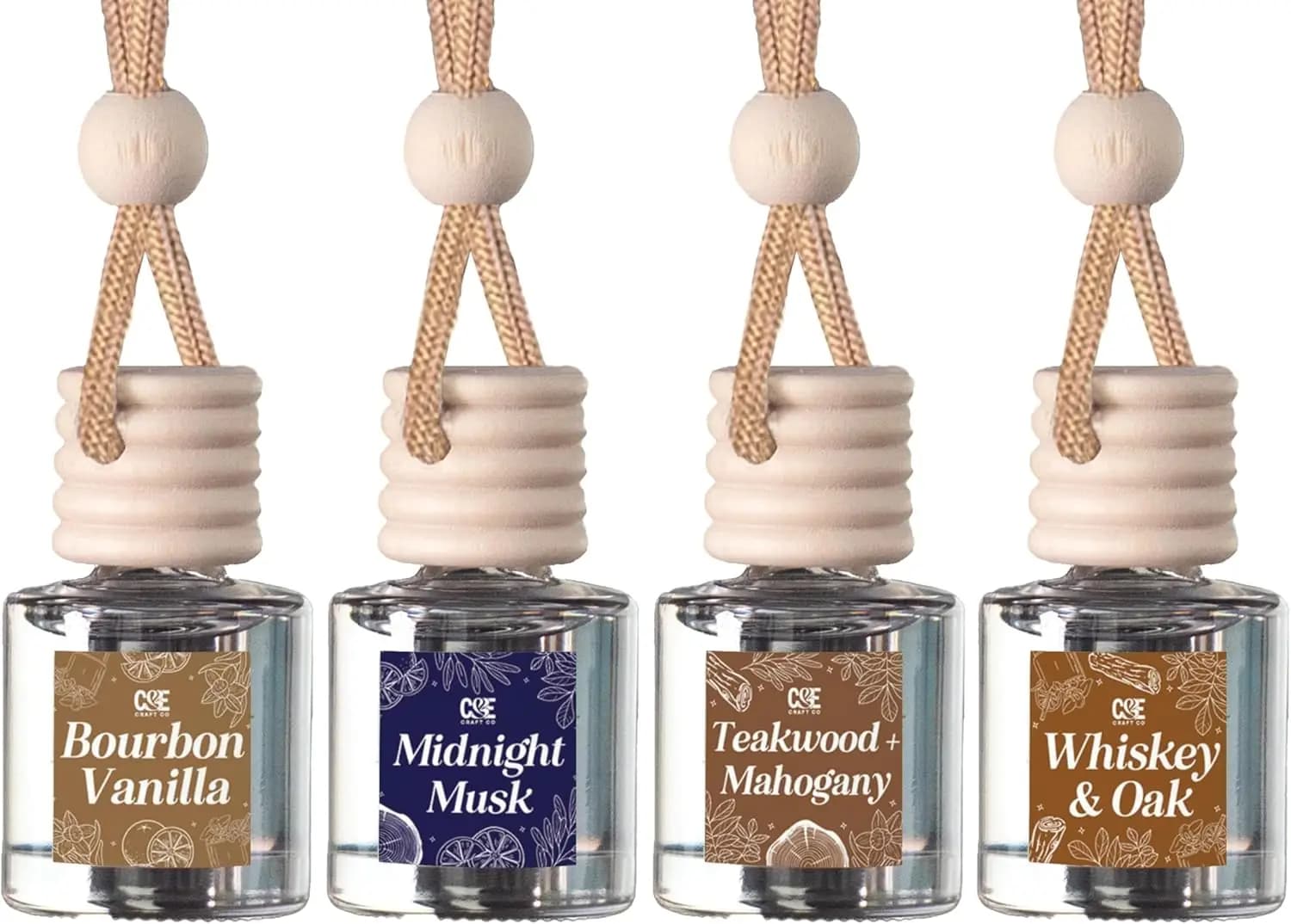 Deodorante per auto da appendere CE Craft – Diffusore di oli profumati con oli essenziali – Profumi per aromaterapia a lunga durata per automobili – Confezione da 4