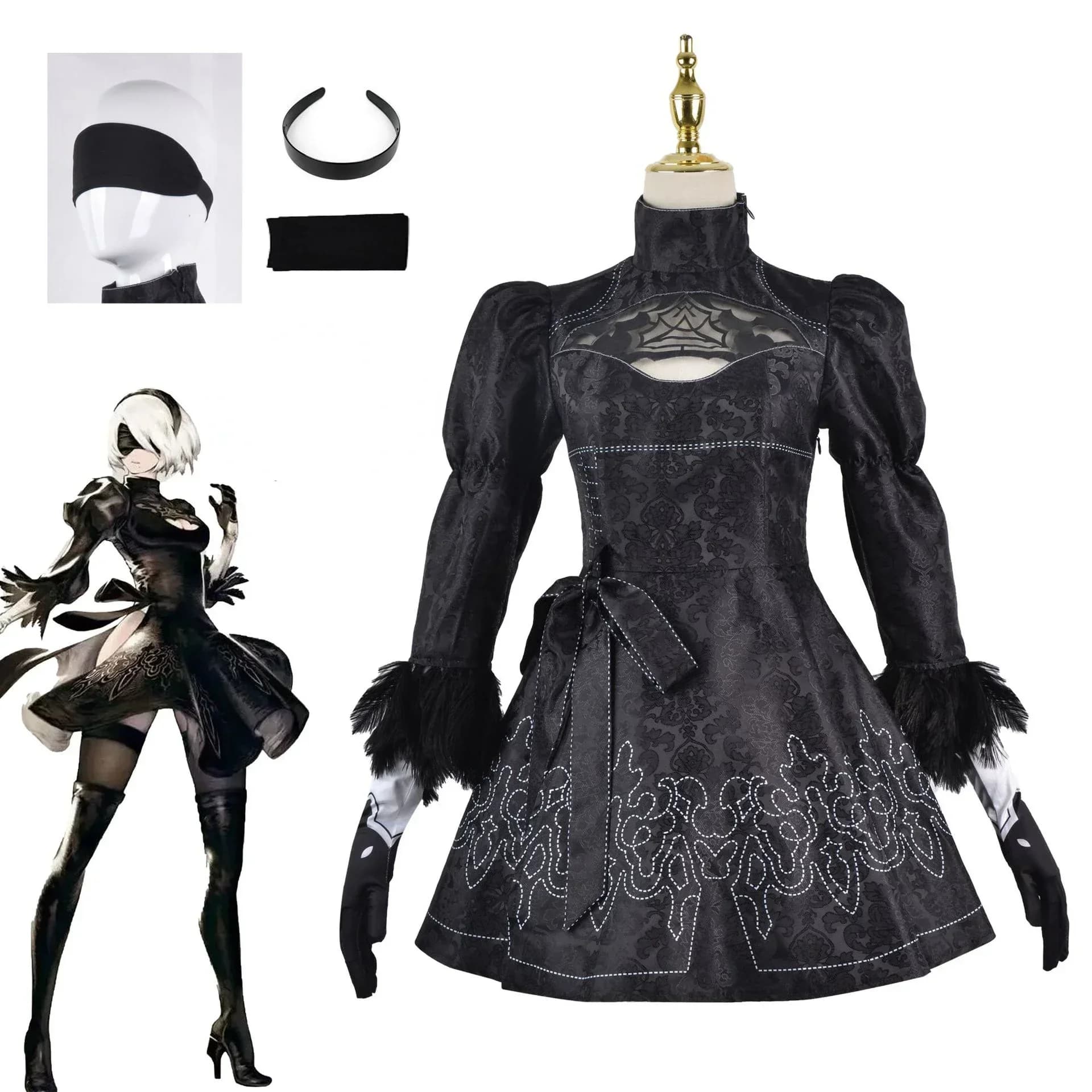Nier Automata Costume Cosplay Yorha 2B vestito sexy giochi vestito donne giochi di ruolo costumi ragazze Halloween Party Fancy Dress