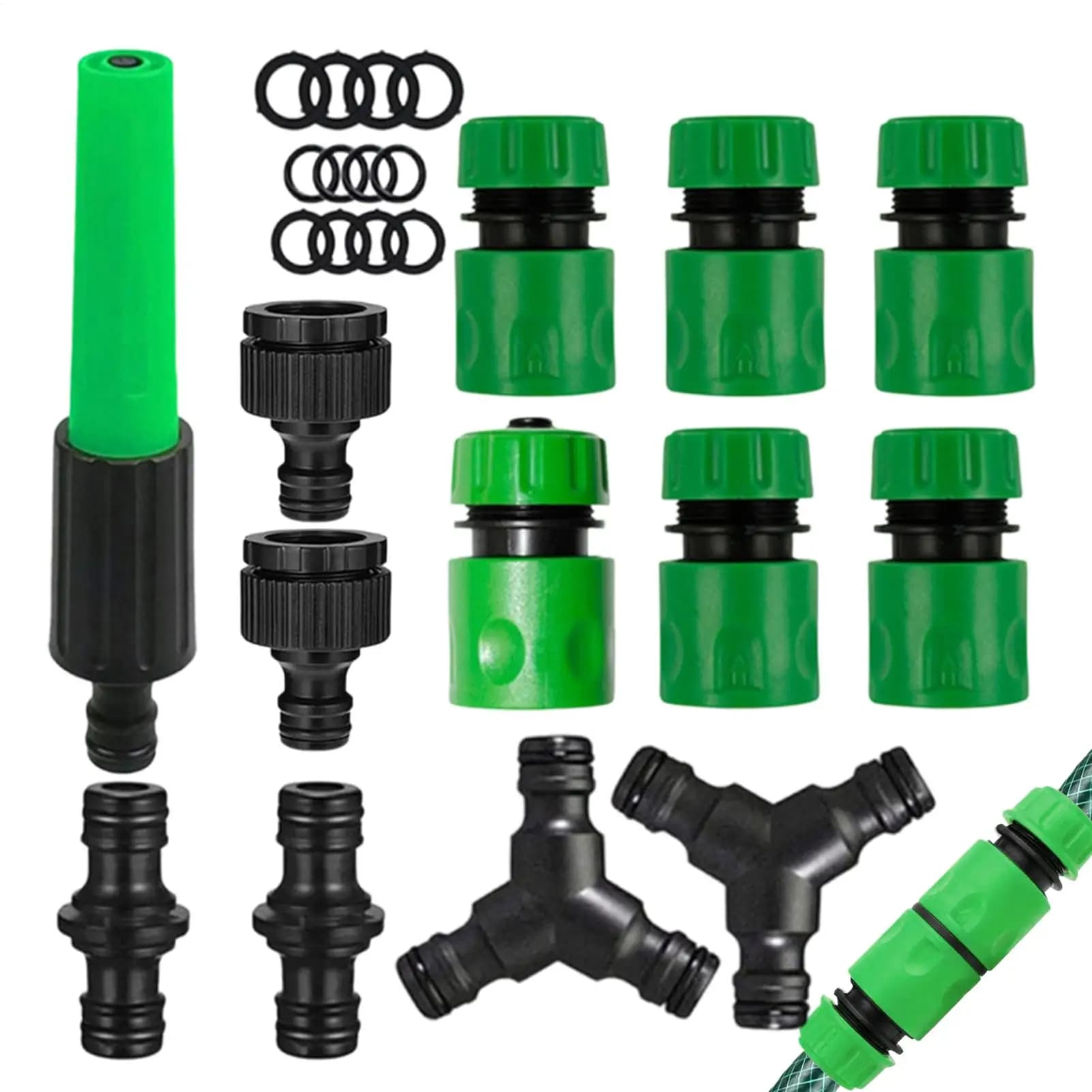 Set di connettori per tubo da giardino, connettore rapido per tubo dell'acqua da 1/2 pollici, valvola multifunzionale a prova di perdite, connettore rapido per tubo per irrigazione